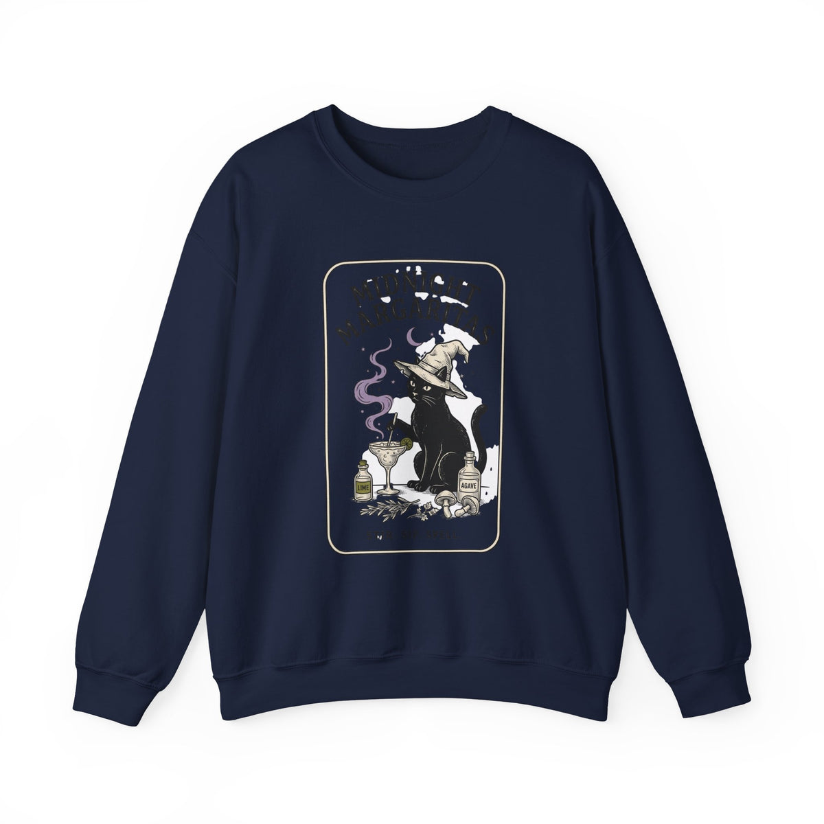 Midnight Margaritas witch cat illustration Sweatshirt | cocktail, occult
